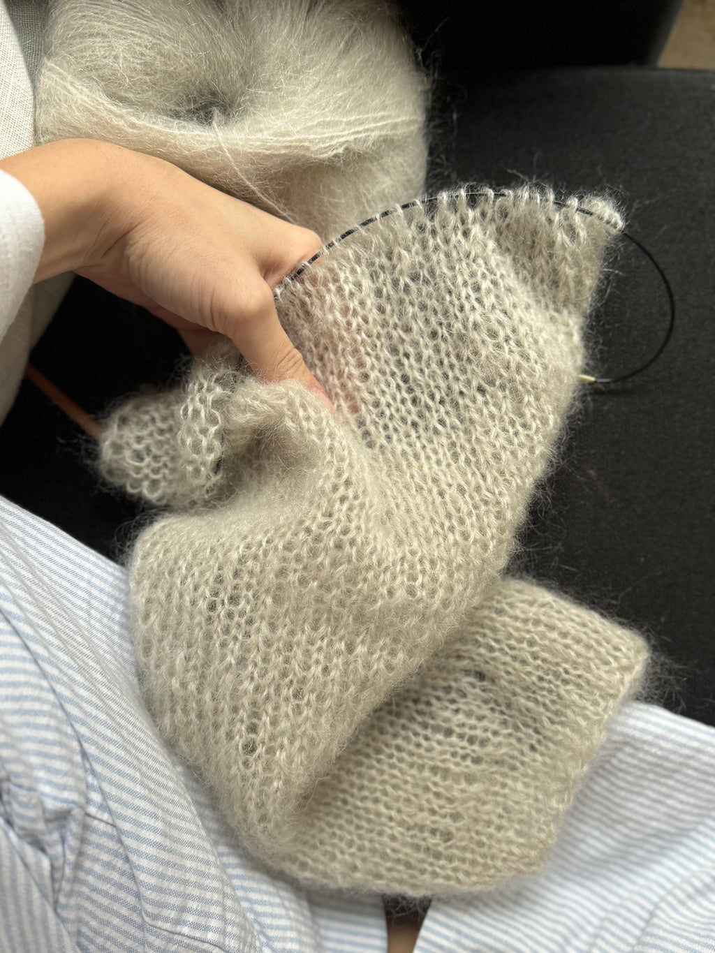Scandi Scarf Mohair Edition – stripete og ensfarget versjon