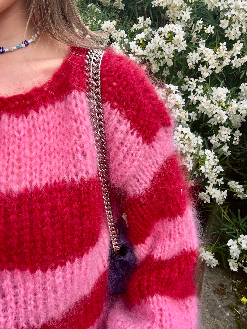 Scandi Sweater - knitting kit (pink & red)