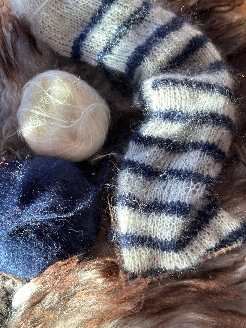Scandi Scarf Mohair Edition – stripete og ensfarget versjon