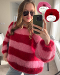 Scandi Sweater - knitting kit (pink & red)