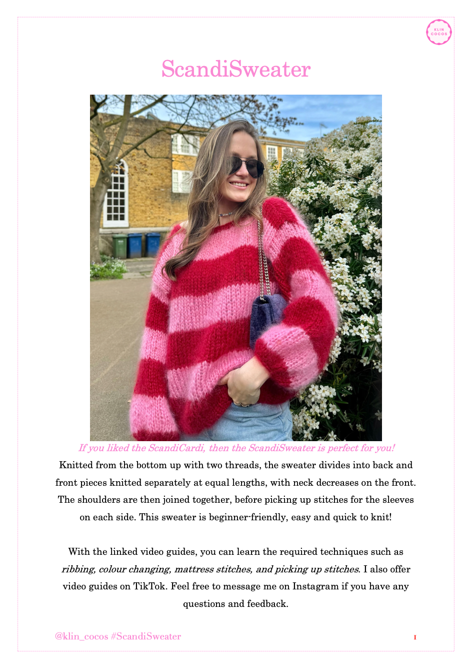 Scandi Sweater (pink & red)